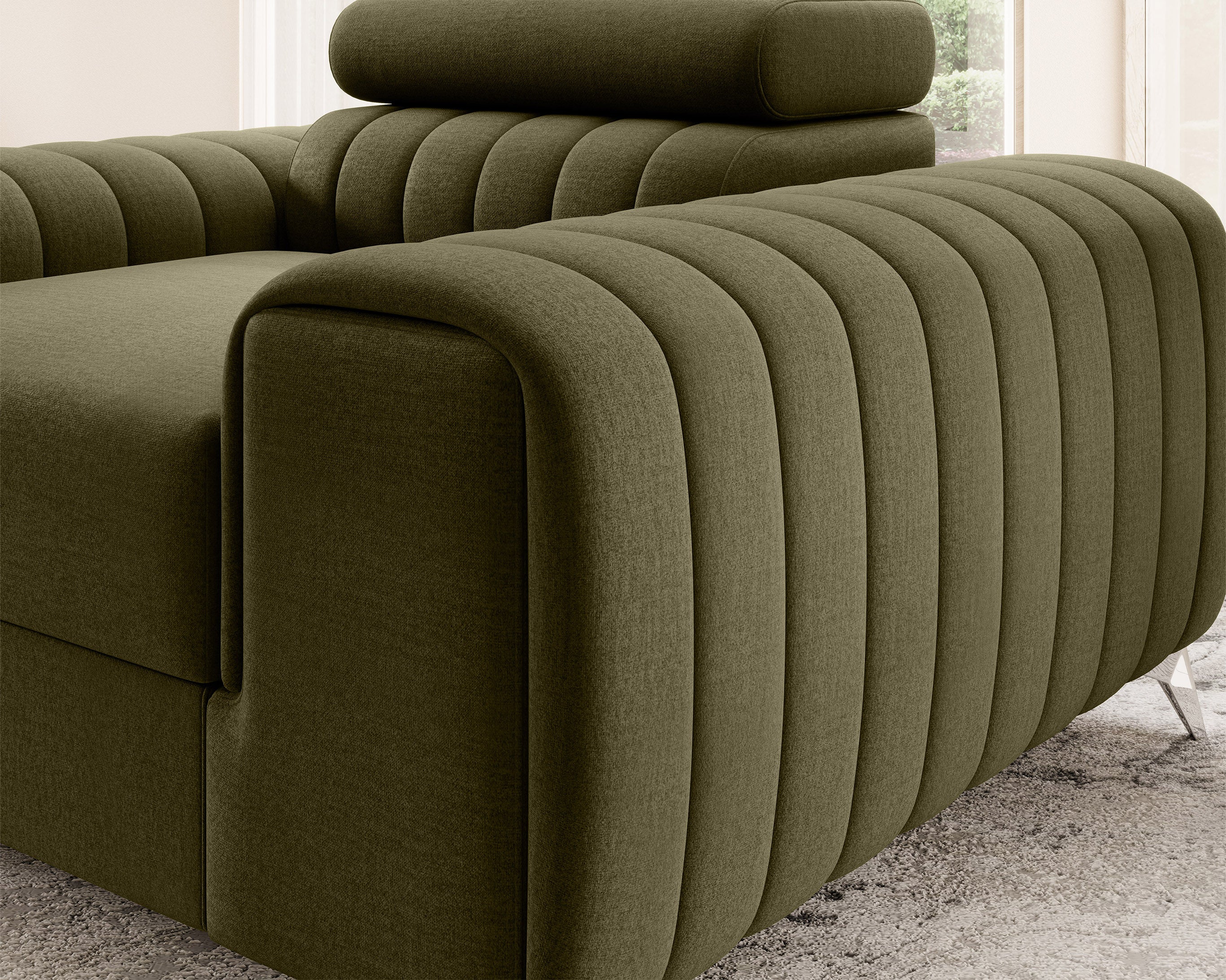 Laurence Modern Accent Chair - Olive Green