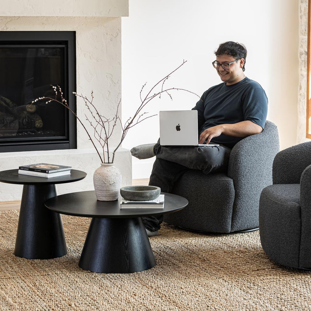 Fete Side Table - Smoked Black