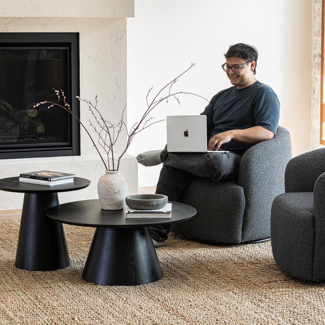 Fete Side Table - Smoked Black