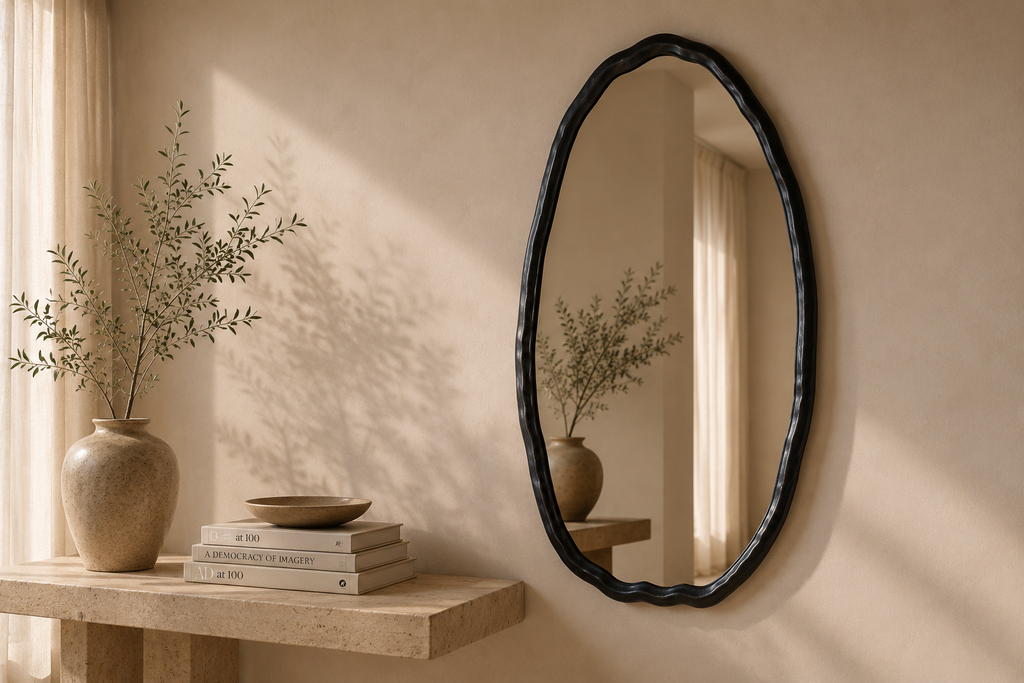 Foundry Oval Mirror Black