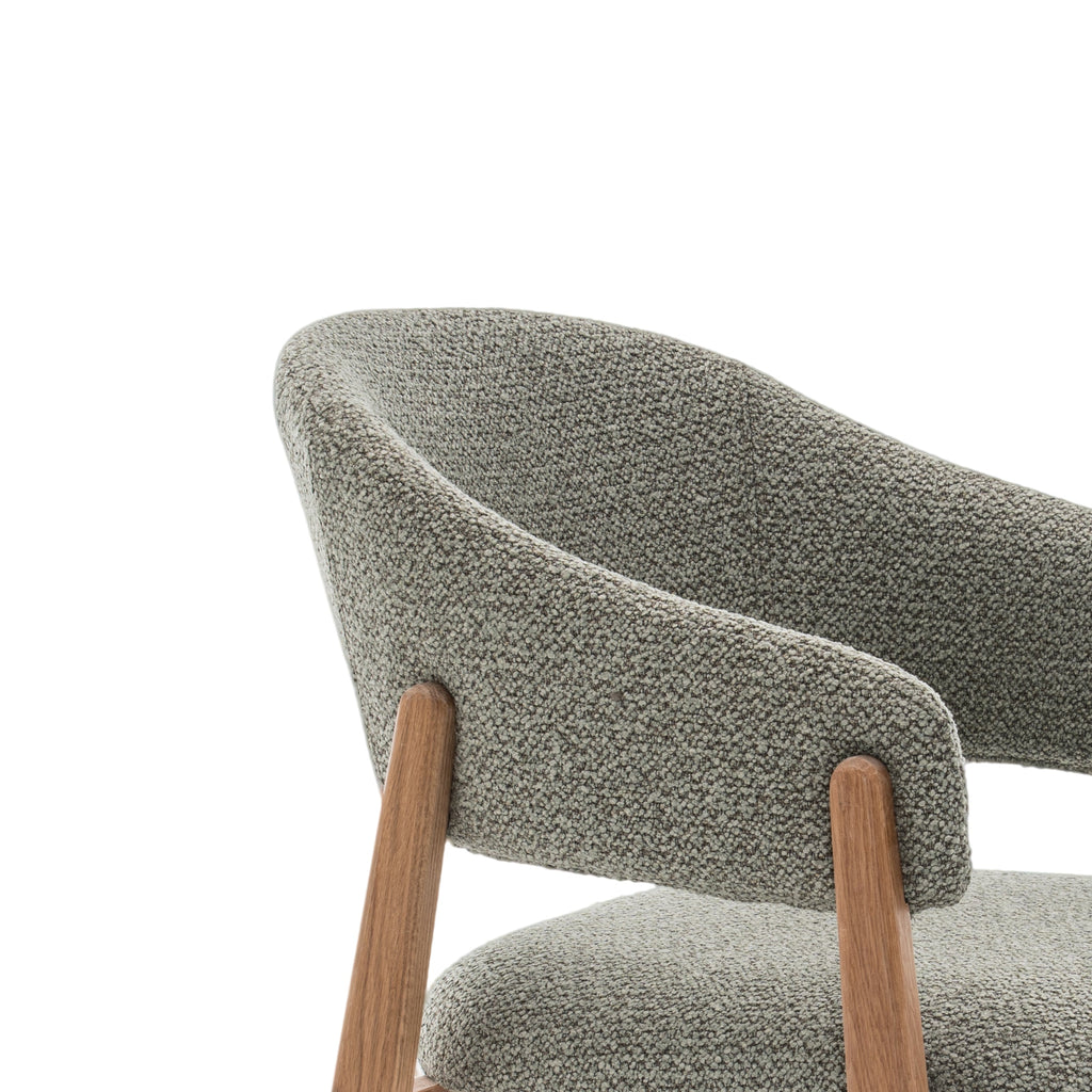 Fiol Dining Chair – Mint Green Upholstery & Natural Wood Frame