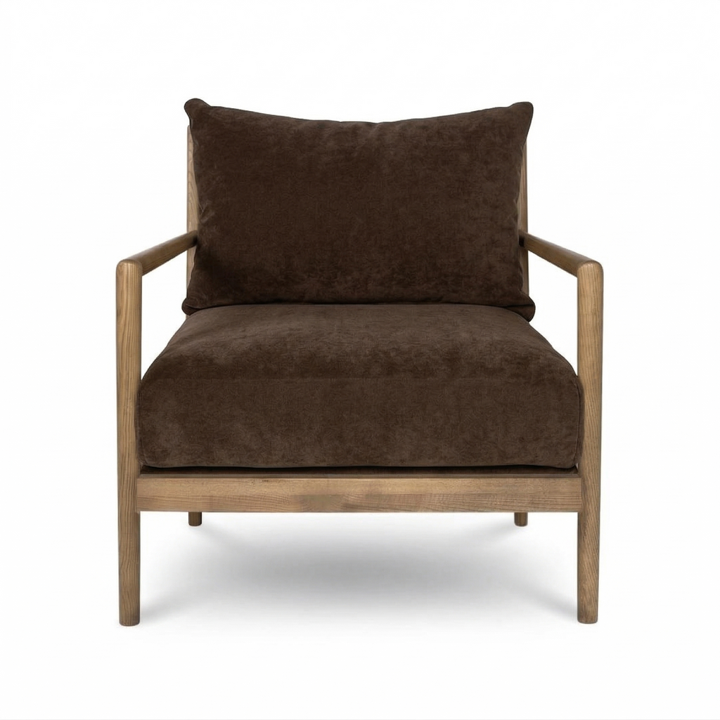 Brit Accent Chair - Velvet Coffee