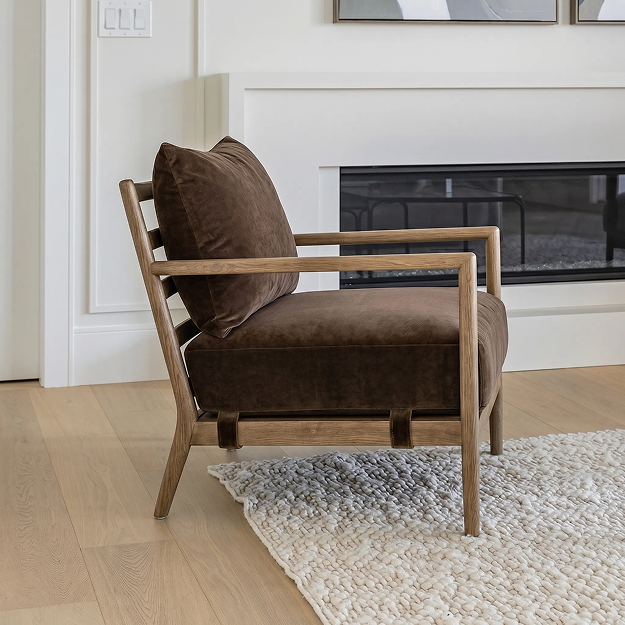 Brit Accent Chair - Velvet Coffee