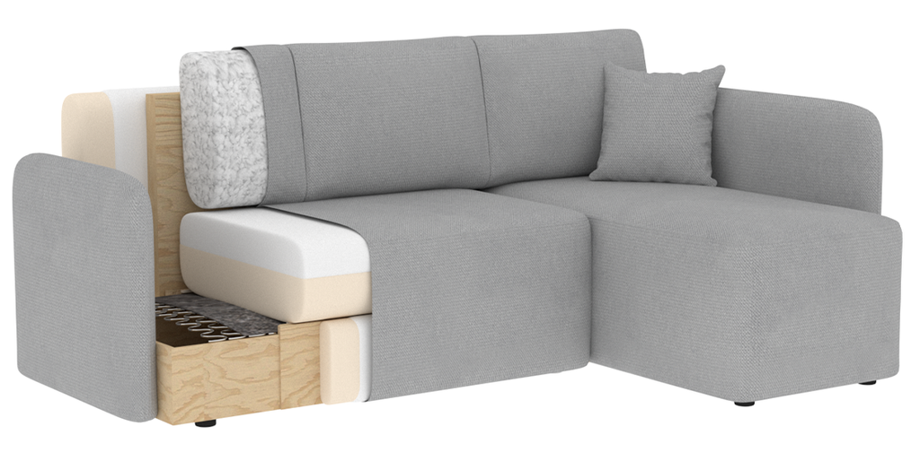 Hadson 3 Seater Storage Sleeper Chaise Sofa - Dark Brown