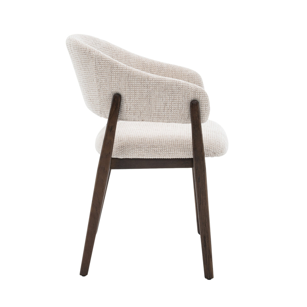Fiol Dining Chair – Beige Upholstery & Dirty Oak Wood Frame