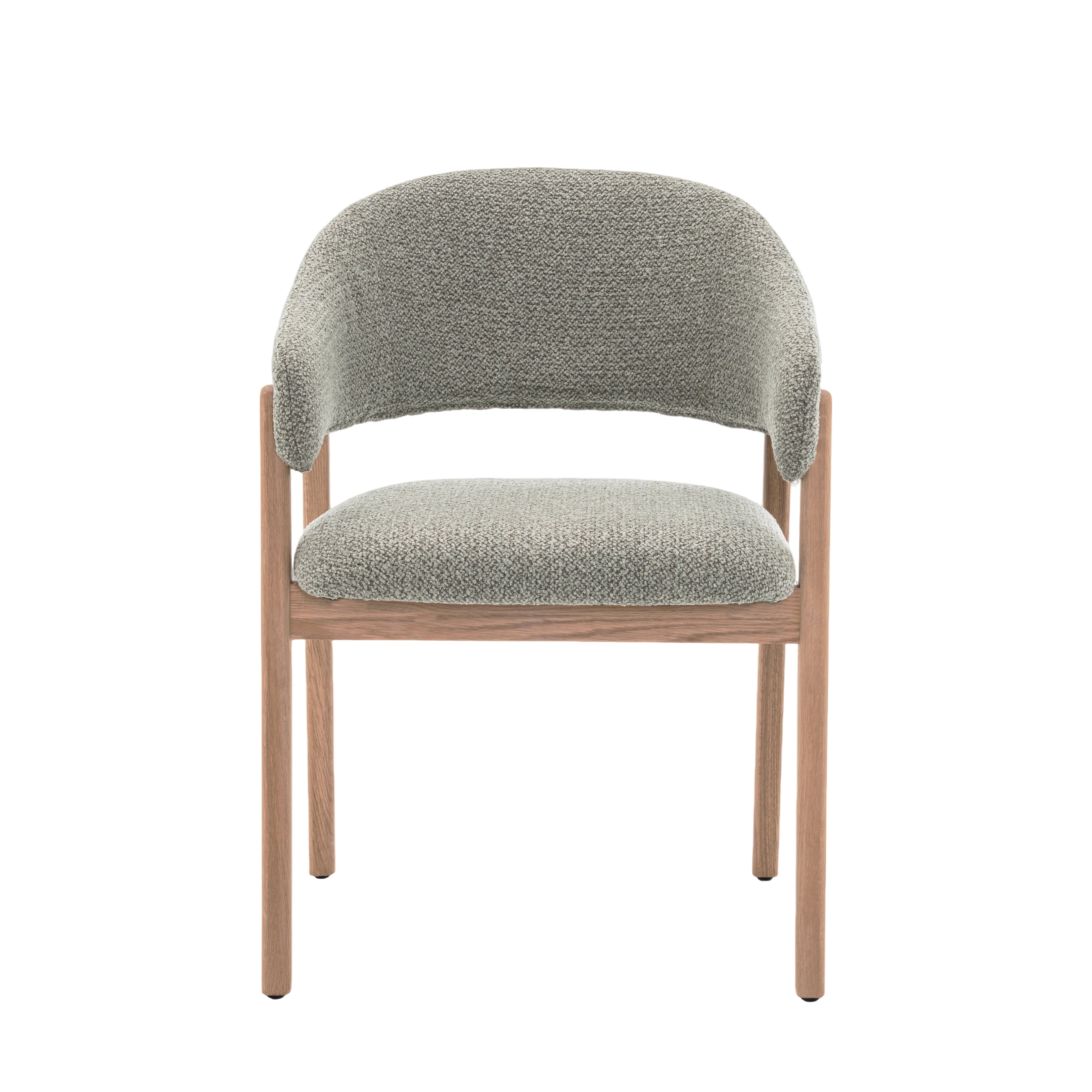 Fiol Dining Chair – Mint Green Upholstery & Natural Wood Frame