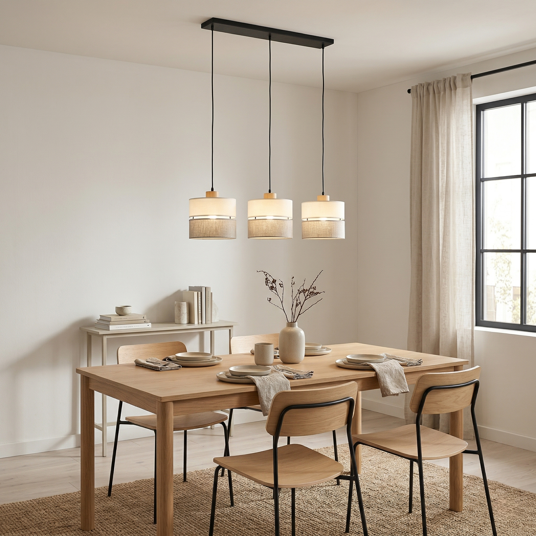 Eco Scandinavian 3-Light Pendant for Kitchen Island & Dining Table