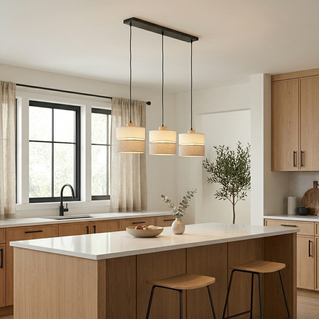 Eco Scandinavian 3-Light Pendant for Kitchen Island & Dining Table