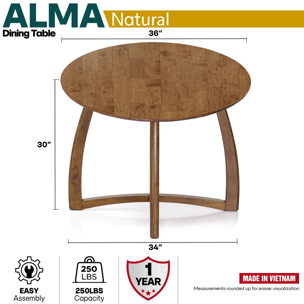 Alma 36 Inches Round Dining Table