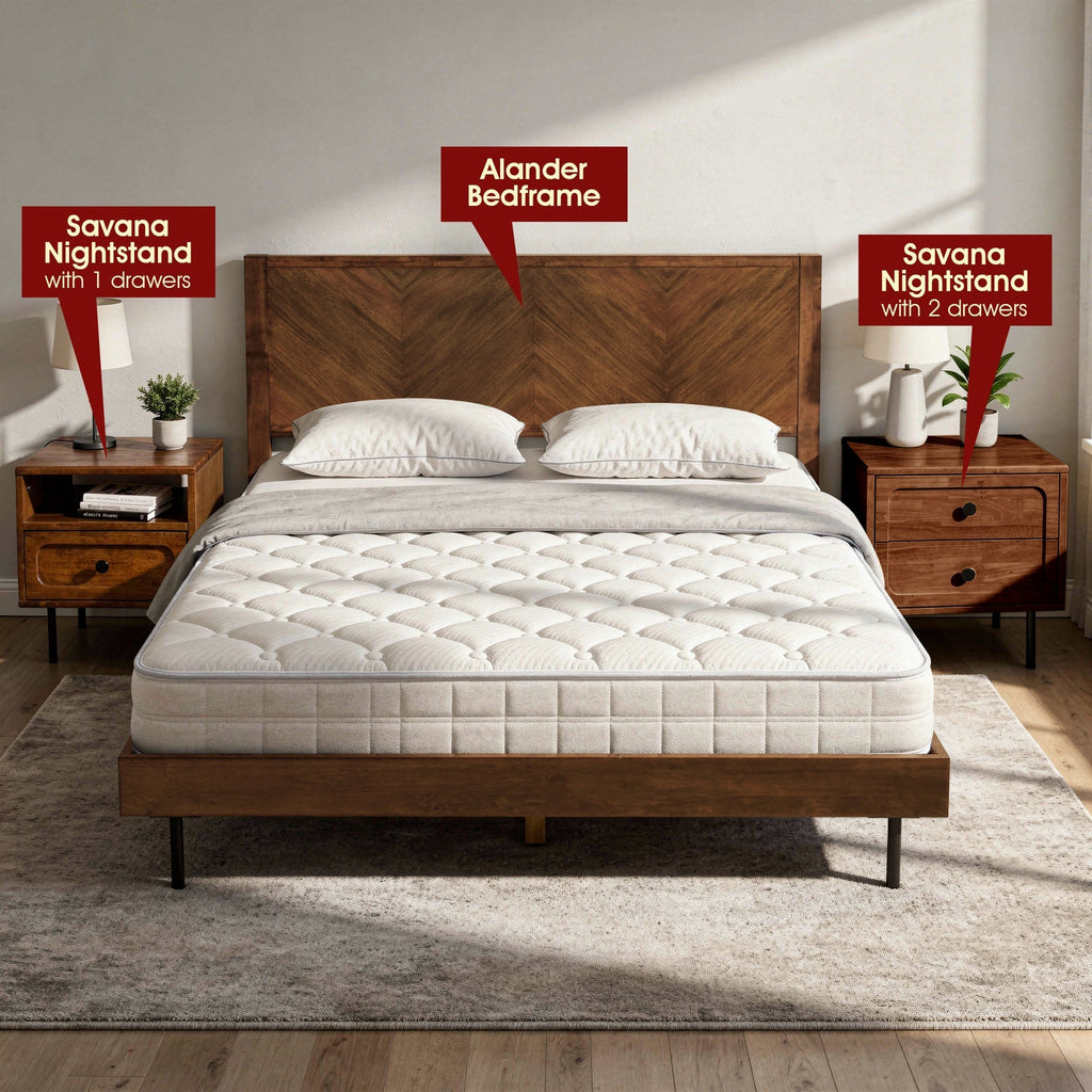 Savana 2 - Drawer Solid Wood Nightstand