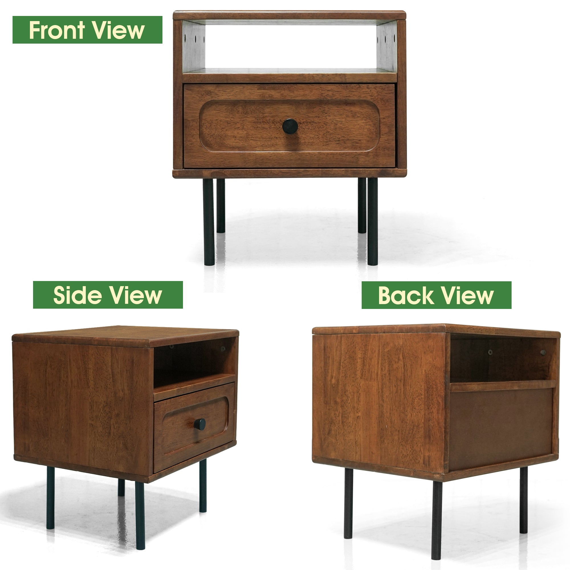 Savana Single Drawer Solid Wood Nightstand