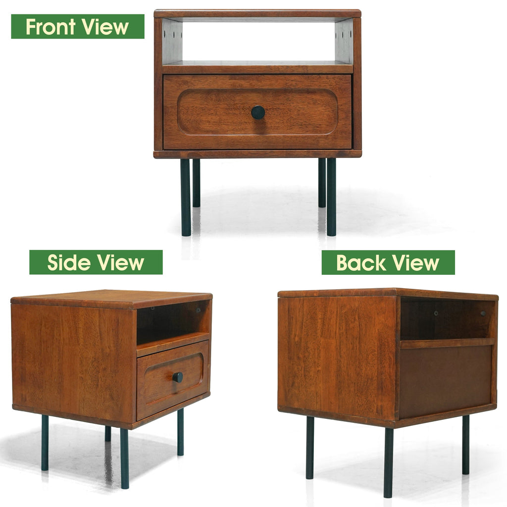 Savana Single Drawer Solid Wood Nightstand
