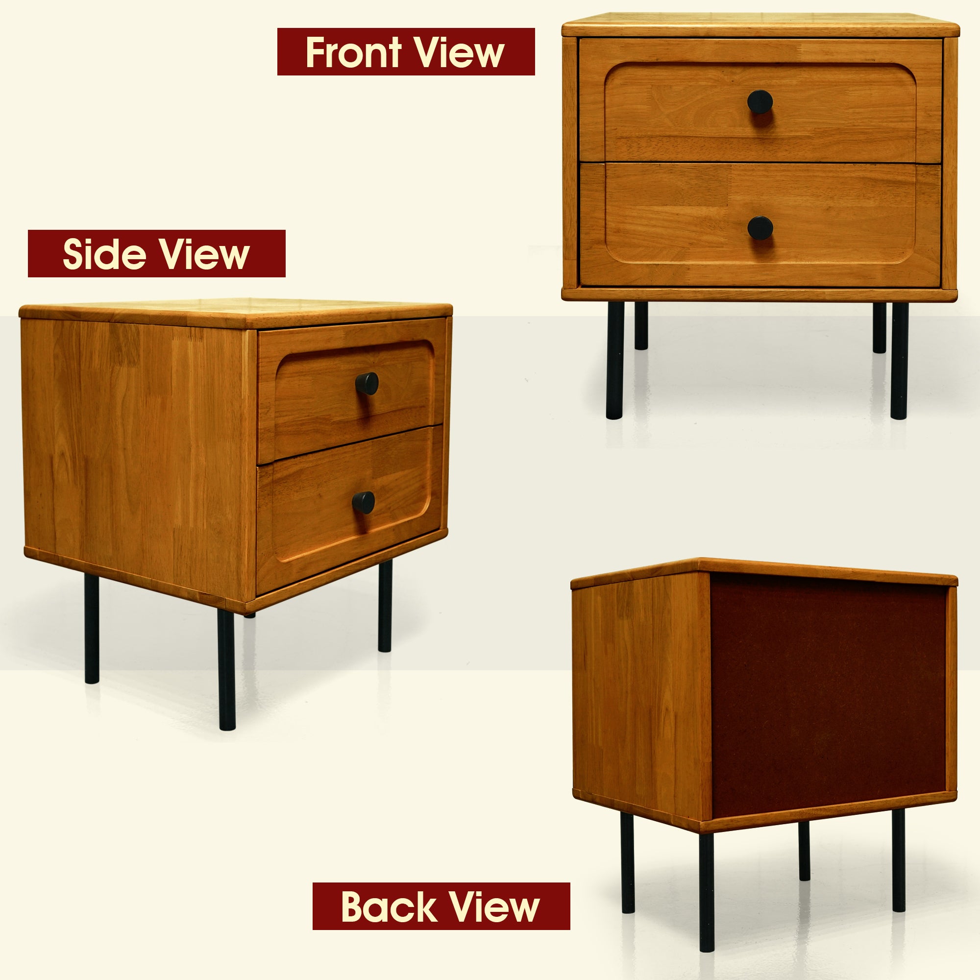 Savana 2 - Drawer Solid Wood Nightstand