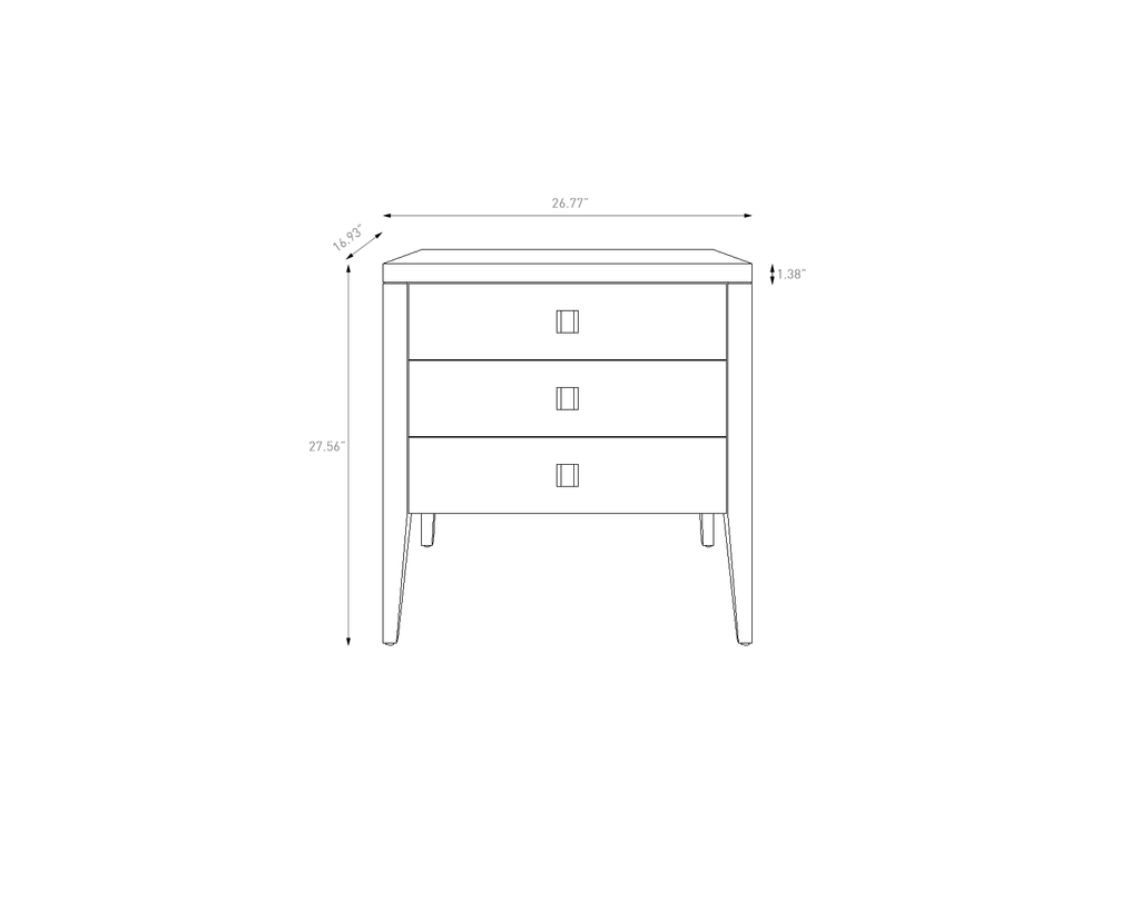 Hara 3 Drawer Dresser - Frozen Walnut