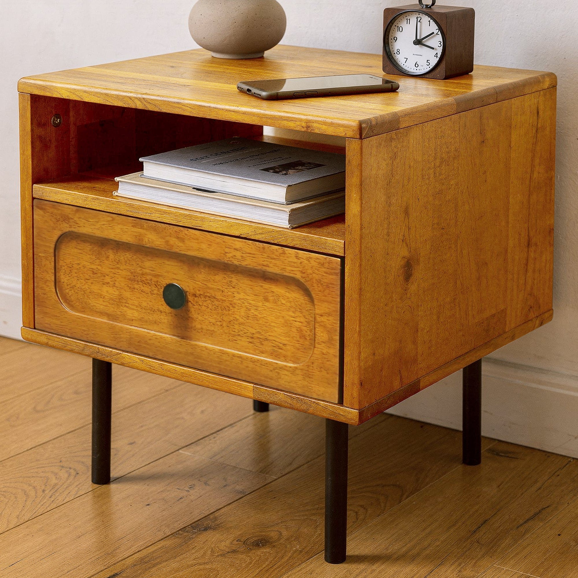 Savana Single Drawer Solid Wood Nightstand