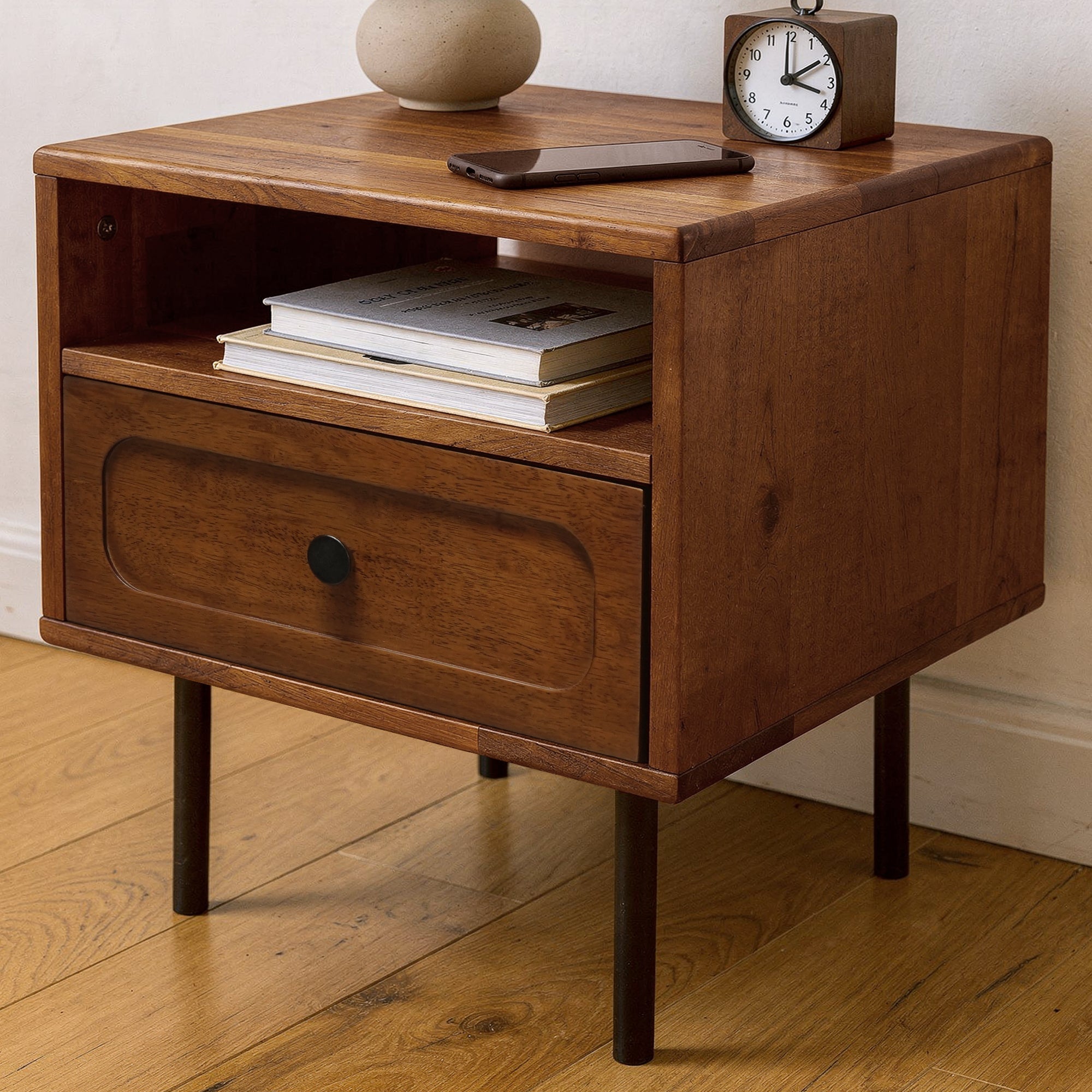 Savana Single Drawer Solid Wood Nightstand