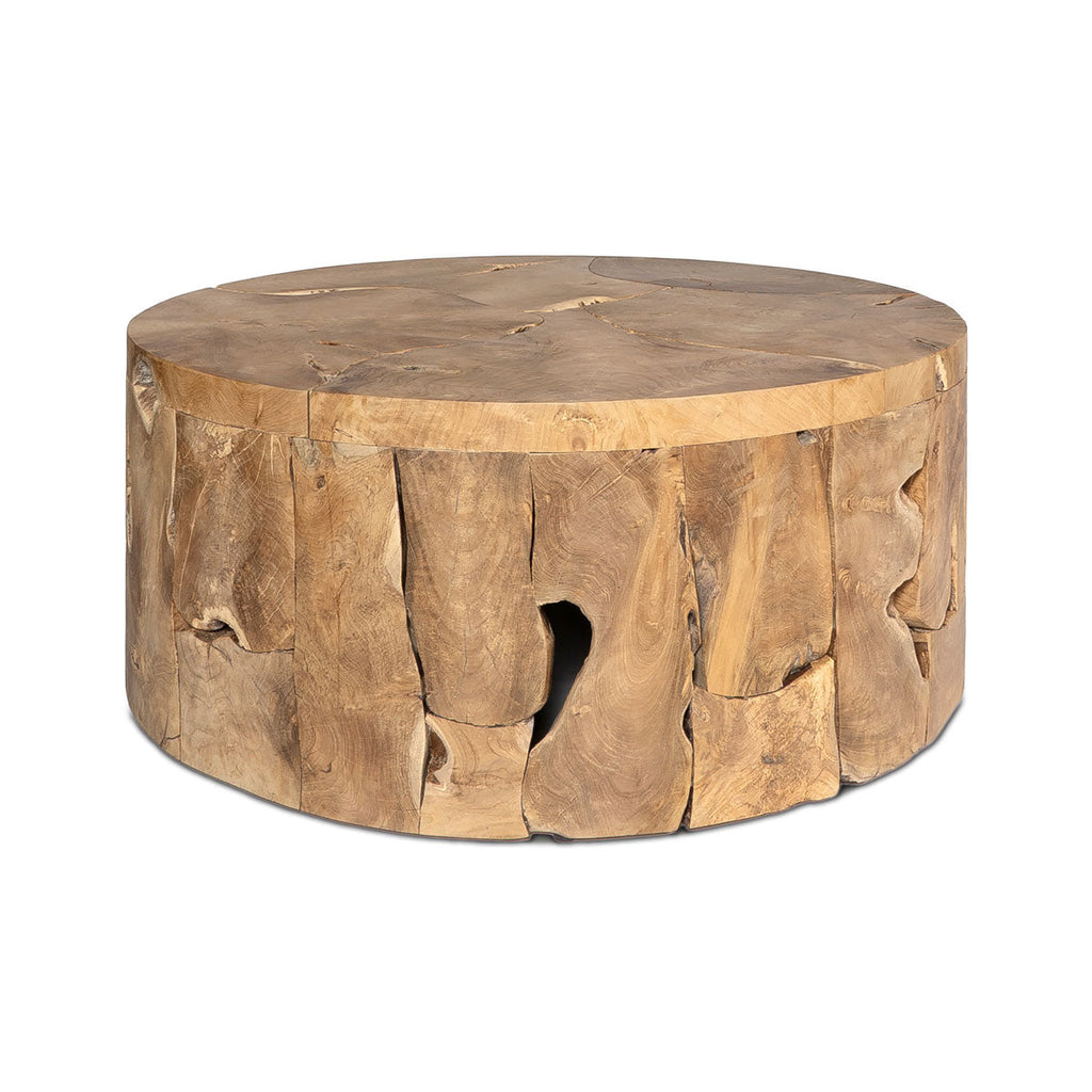 Natura Flow Round Coffee Table - Bleached