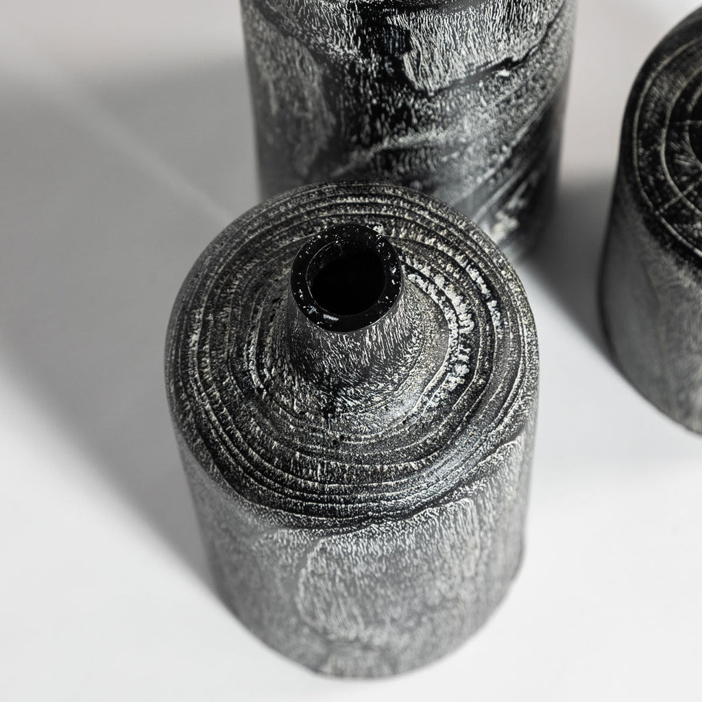 Natura Harper Vase Set of 3 - Burnt Black Teak