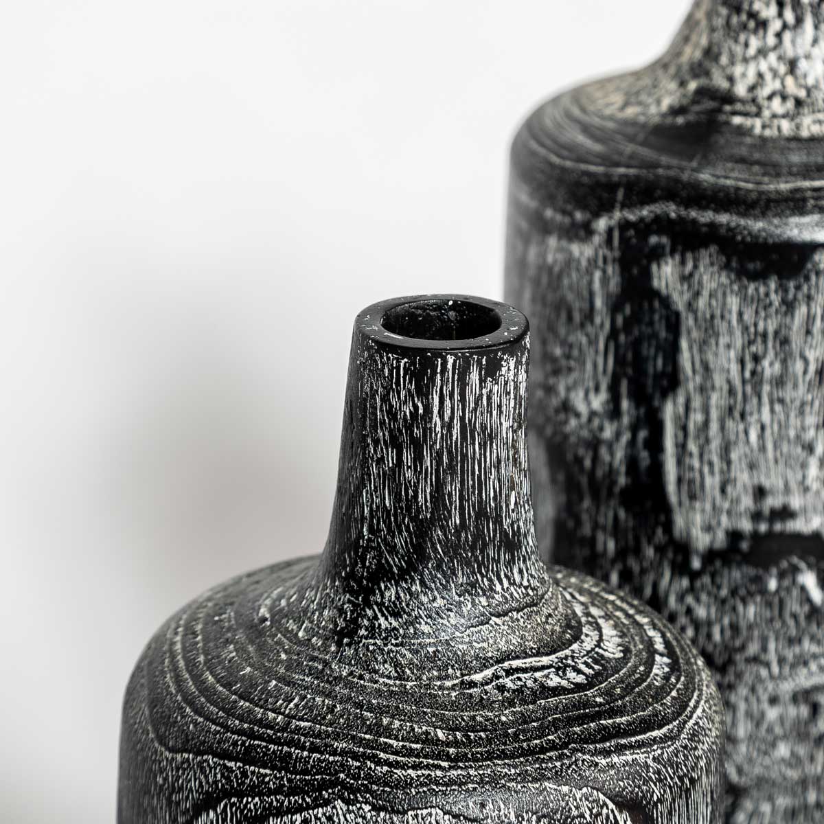 Natura Harper Vase Set of 3 - Burnt Black Teak