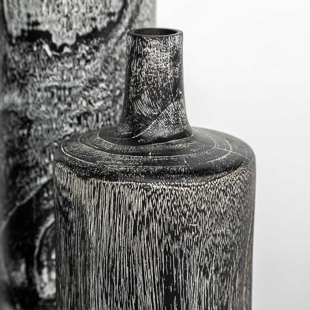 Natura Harper Vase Set of 3 - Burnt Black Teak