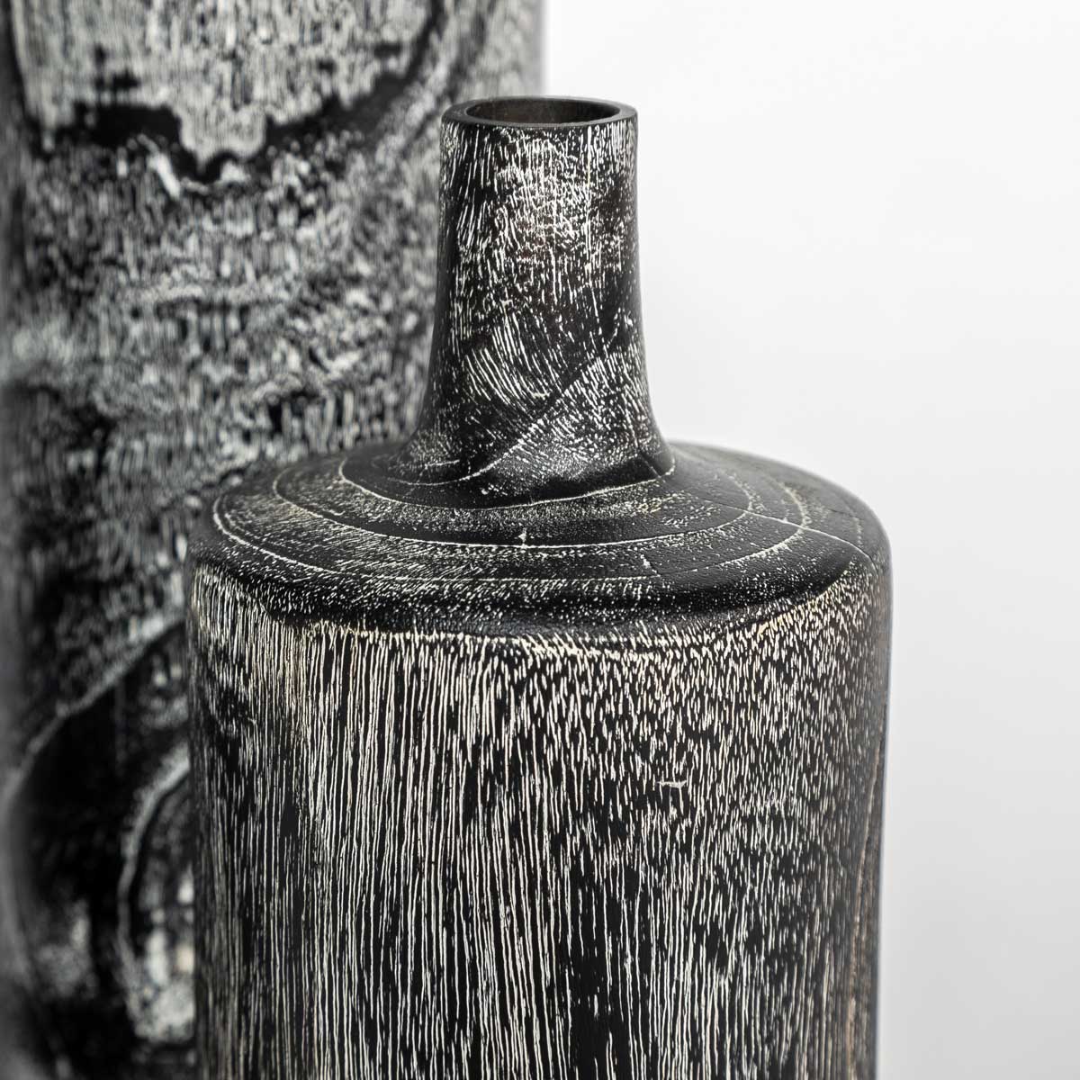 Natura Harper Vase Set of 3 - Burnt Black Teak