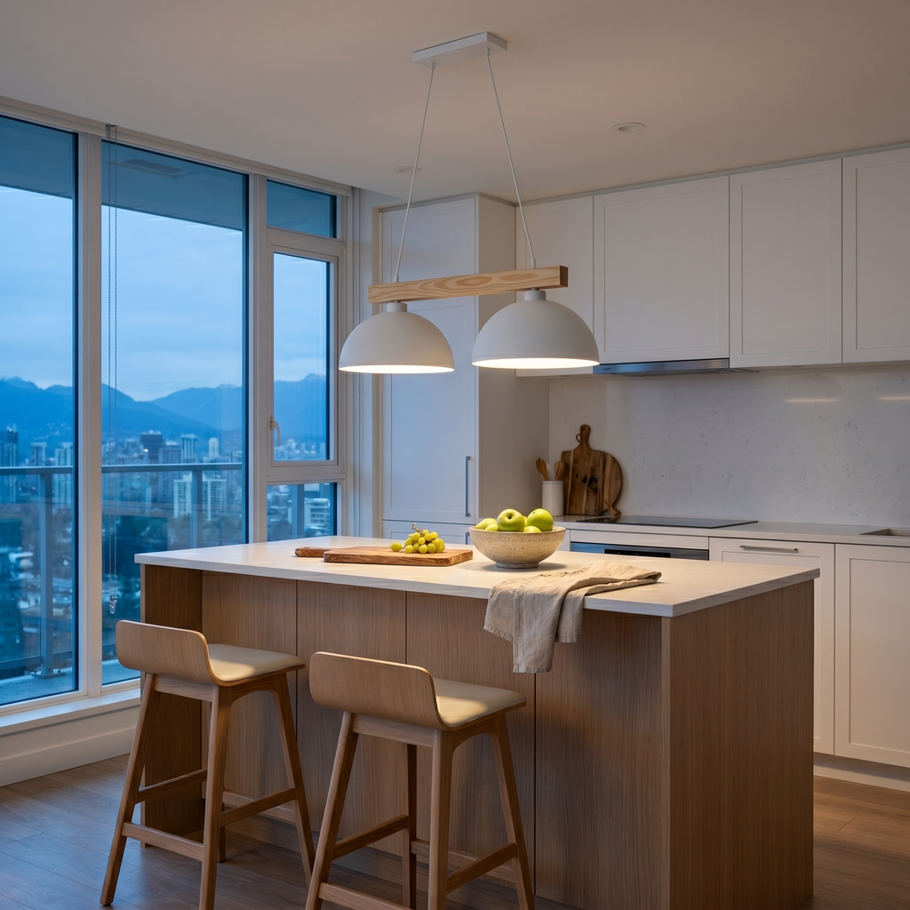 OSLO White Scandinavian Pendant Light for Kitchen Island & Dining