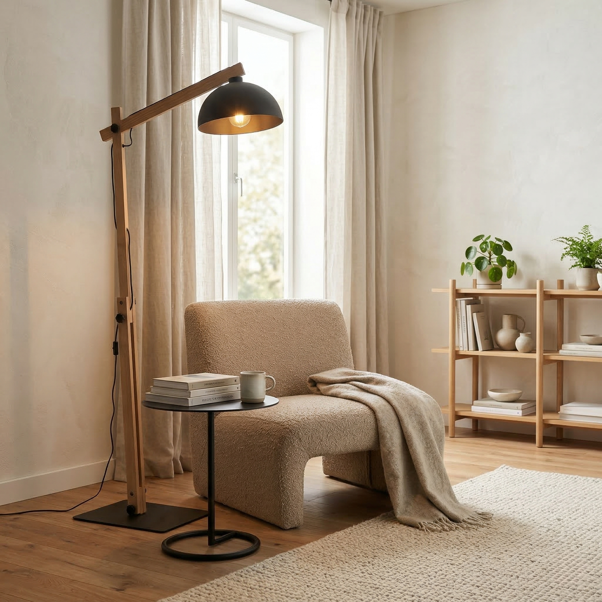 OSLO Black Scandinavian Floor Lamp for Living Room, Bedroom & Office – Modern Minimalist Lighting