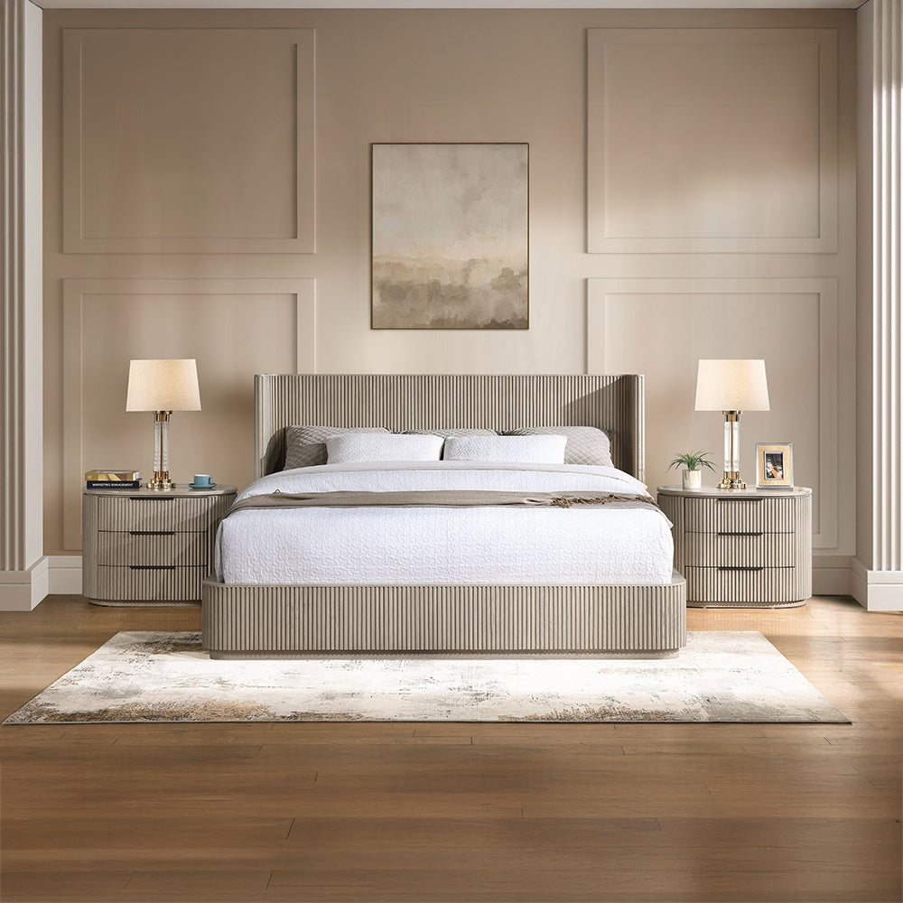 Chianti Luxury Chanel Nightstand w/USB Port - Light Oak