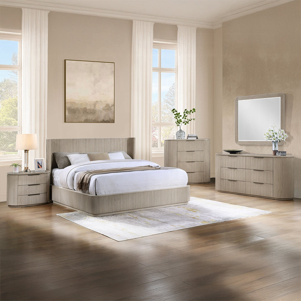 Chianti Luxury Chanel Nightstand w/USB Port - Light Oak