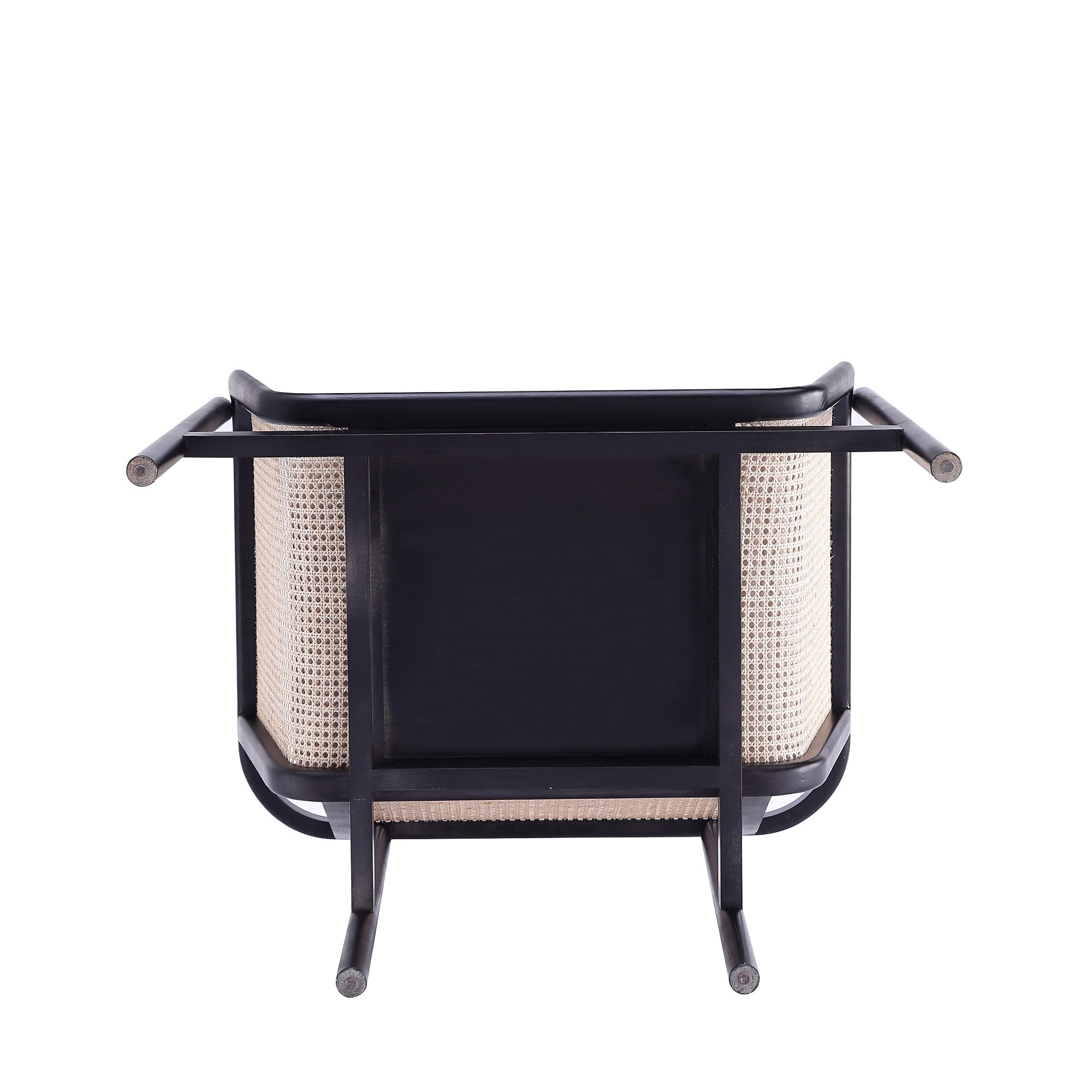 Tulum Natural Cane Accent Chair - Black/Cream