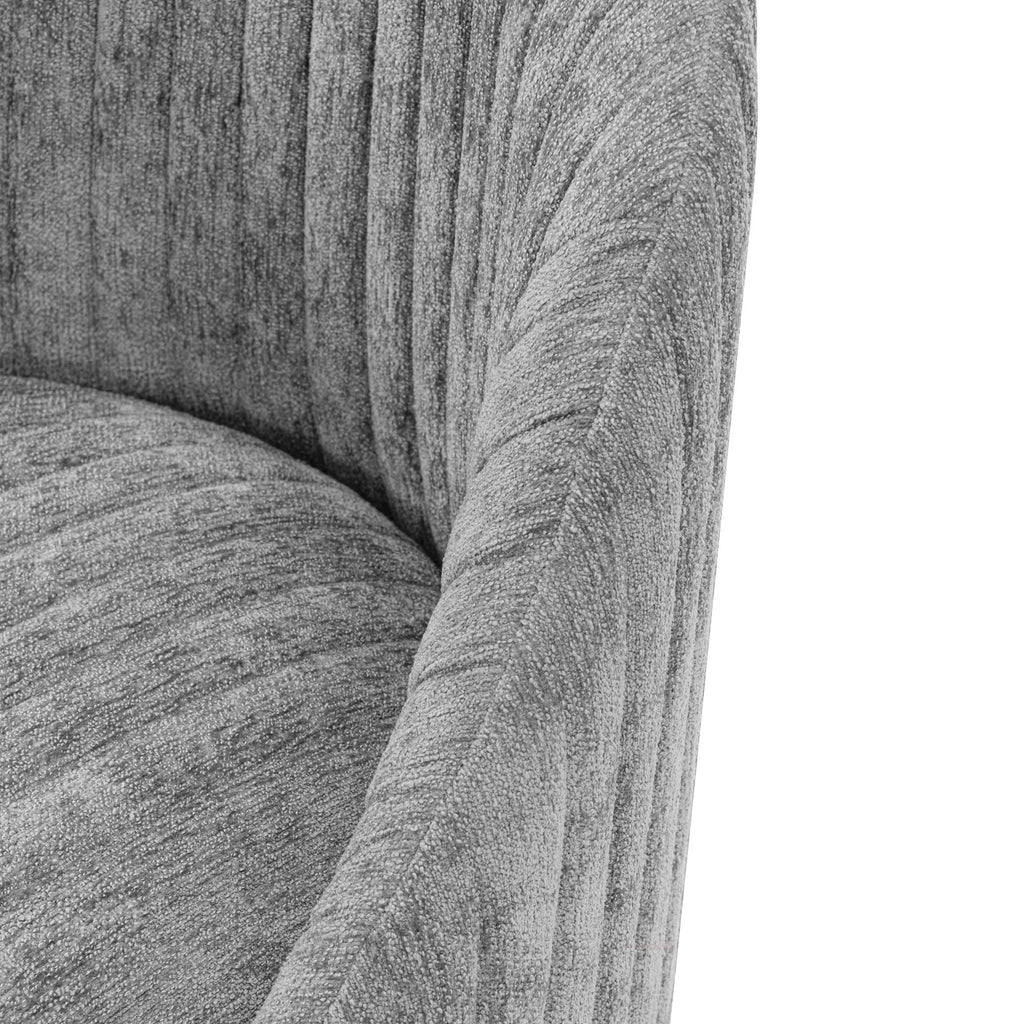 Pumpkin Swivel Chenille Accent Chair - Grey/Gold