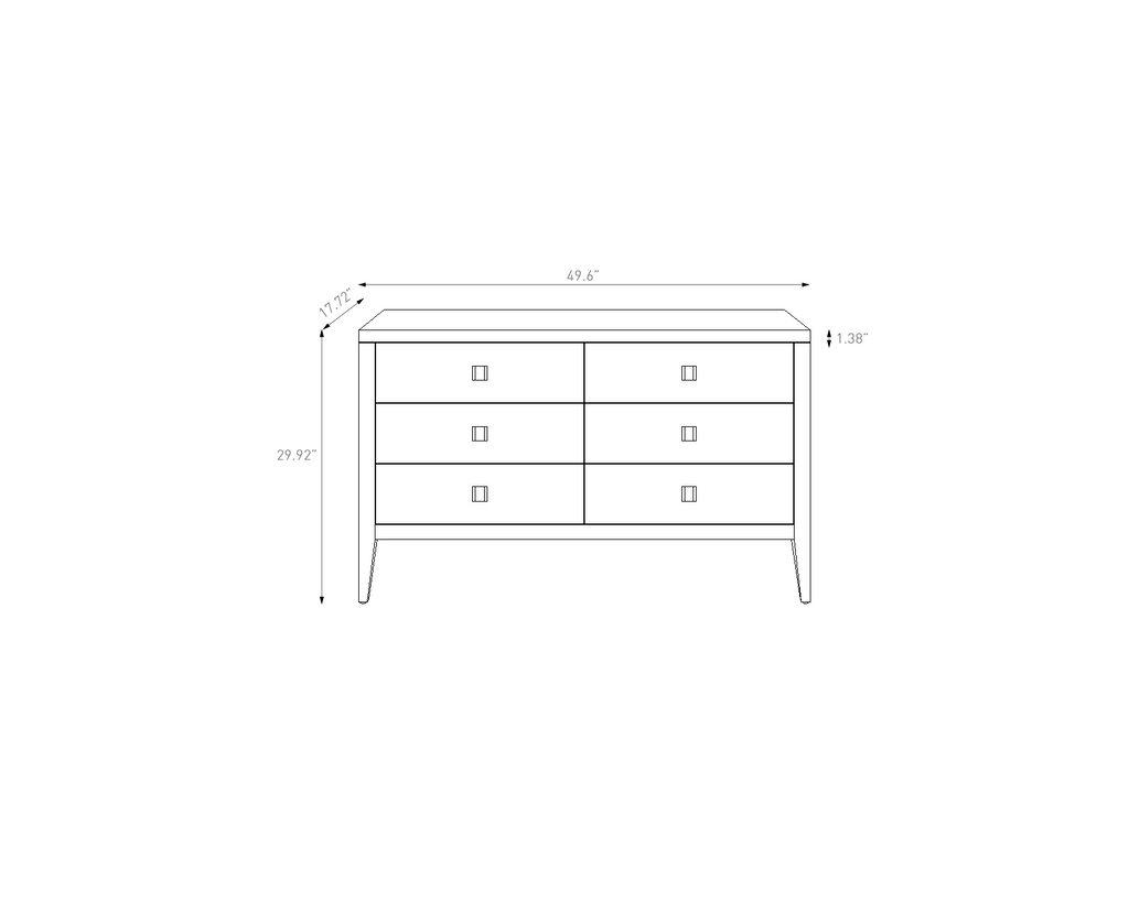 Hara 6 Drawer Dresser - Black