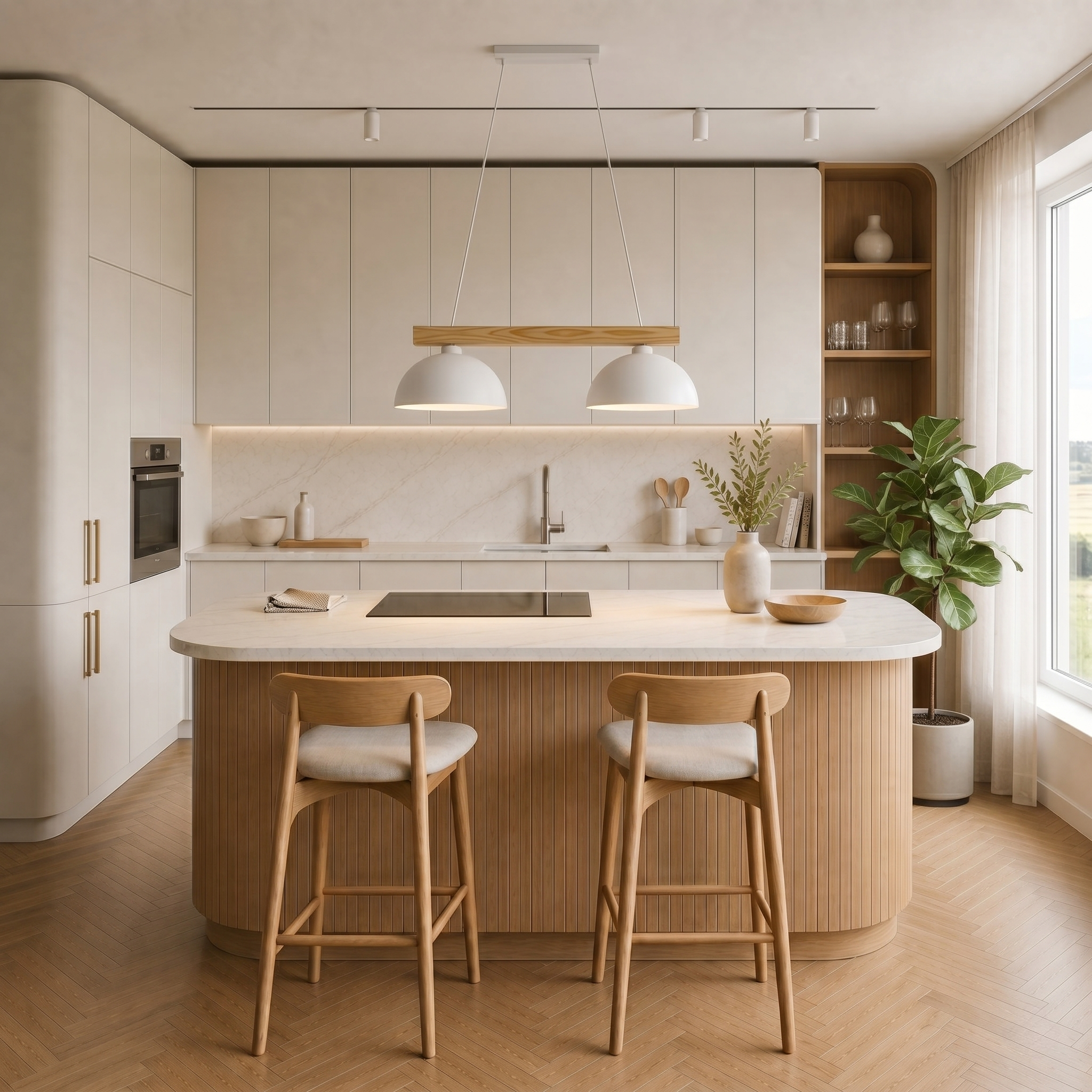 OSLO White Scandinavian Pendant Light for Kitchen Island & Dining