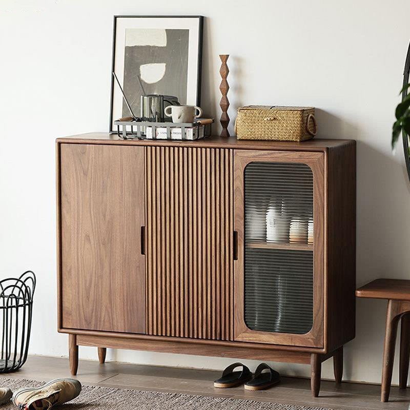 SC03 Ash Wood Shoe Cabinet, Walnut Finish