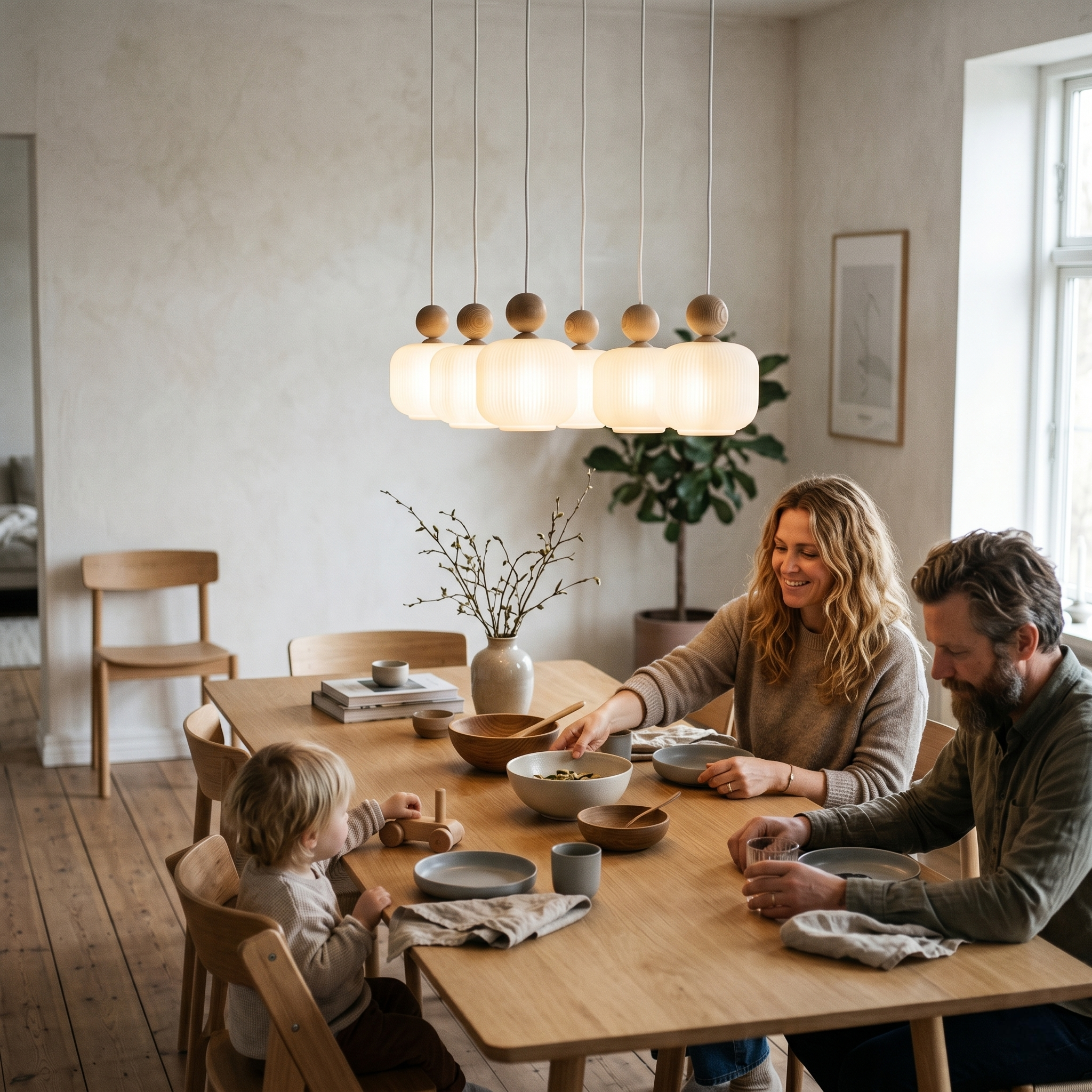 Ballo 6-Light Scandinavian Pendant Light for Dining Table & Kitchen Island
